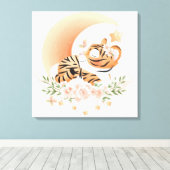 Tiger schlafen auf dem Mond Leinwanddruck (Insitu (Holzboden))