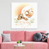 Tiger schlafen auf dem Mond Leinwanddruck (Insitu (Wohnzimmer))