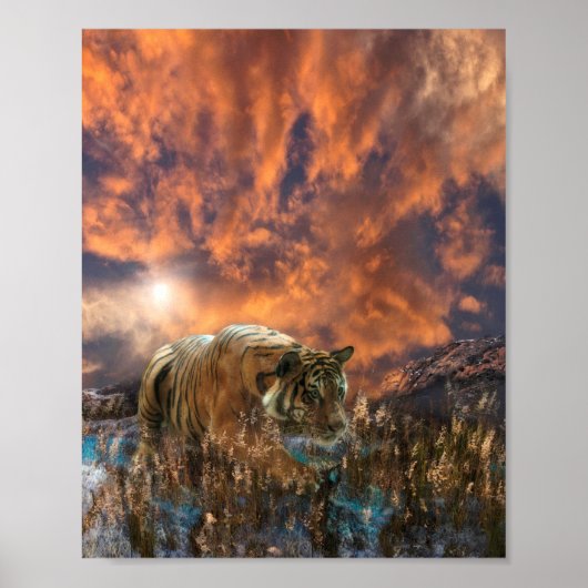 Tiger schleichen FLÜSTERN AUF DEM WIND Poster (Vorne)