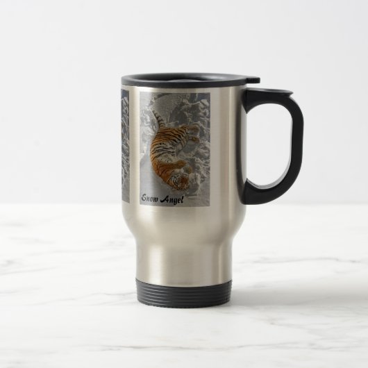 Tiger-"Schnee-Engels-" Reise-Tasse Reisebecher (Rechts)