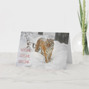 Tiger-Schneeweg Feiertagskarte