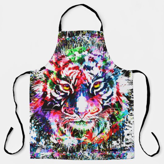 Tiger-Schürze | Farblich Zeichnend | Abstrakte Kun Schürze (Vorderseite)