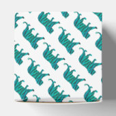 Tiger Schwarz und Aquamarine Silhouetten Geschenkschachtel (Oben)