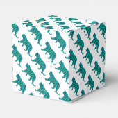 Tiger Schwarz und Aquamarine Silhouetten Geschenkschachtel (Rückseite)