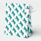 Tiger Schwarz und Aquamarine Silhouetten Geschenkschachtel (Rückseite)