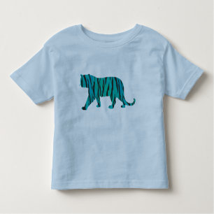 Tiger Schwarz und Aquamarine Silhouetten Shirts