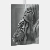 Tiger Schwarz und Weiß Ornament Aus Glas (Vorderseite Rechts)