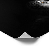 Tiger, Schwarz-Weiß-Foto, Poster (Ecke)