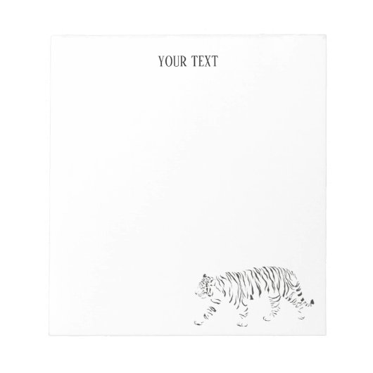 Tiger schwarz-weiß personalisiert notizblock (Vorderseite)