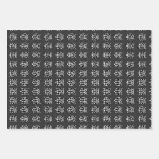 Tiger Schwarz-Weiß-T - Shirt Hoodie Geschenkpapier Set (Vorderseite 3)