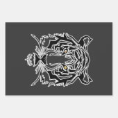 Tiger Schwarz-Weiß-T - Shirt Hoodie Geschenkpapier Set (Vorderseite)