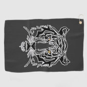 Tiger Schwarz-Weiß-T - Shirt Hoodie Golfhandtuch (Horizontal)