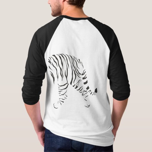 Tiger Schwarz-Weiß-Umhüllung T-Shirt (Rückseite)