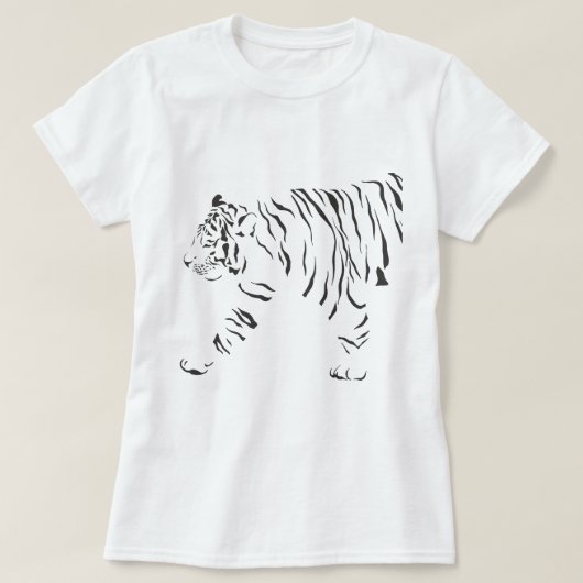 Tiger Schwarz-Weiß-Umhüllung T-Shirt (Design vorne)