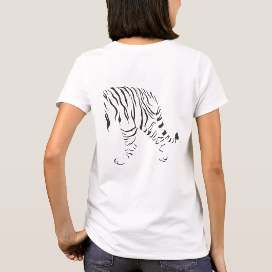 Tiger Schwarz-Weiß-Umhüllung T-Shirt (Rückseite)