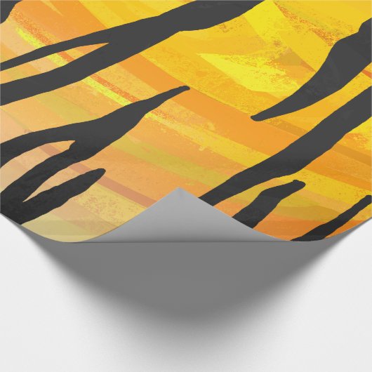 Tiger-schwarzer und orange Druck Geschenkpapier (Ecke)