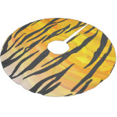 Tiger-schwarzer und orange Druck Polyester Weihnachtsbaumdecke (Schrägansicht)
