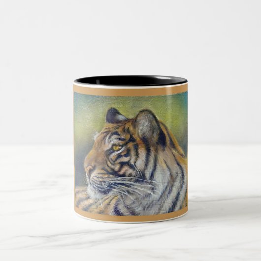 Tiger-Schwarzes 11 Unze Zwei-Ton Tasse (Mittel)