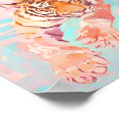 Tiger Schwimmen Badezimmer Print Poster (Ecke)