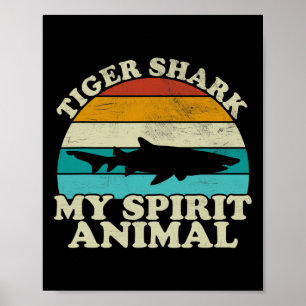 Tiger Shark Mein Seelentier - Vintage Fisch Angeln Poster