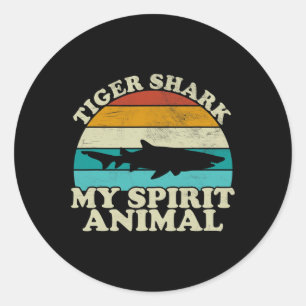 Tiger Shark My Spirit Animal - Vintager Fischfang Runder Aufkleber