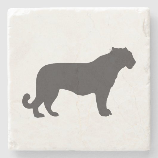 Tiger-Silhouette Steinuntersetzer (Vorderseite)