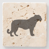 Tiger-Silhouette Steinuntersetzer (Vorderseite)