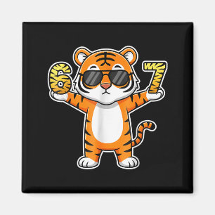 Tiger Singles 67 Gen Alpha Slang 6 7 Lustig Sechs Magnet