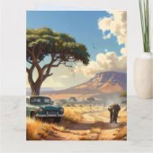 Tiger sitting on a sports car dankeskarte (Rückseite)