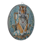 Tiger sitting on a vintage chair dartscheibe (Vorderseite Links)