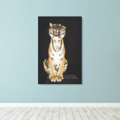 Tiger sitzend auf Plattform 2 Leinwanddruck (Insitu (Holzboden))
