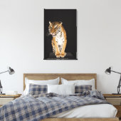 Tiger sitzt auf Plattform Leinwanddruck (Insitu (Schlafzimmer))