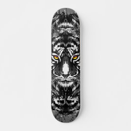 Tiger Skateboard | Schwarzer und weißer Tiger Zeic