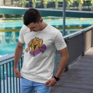 Tiger Skateboarding Cartoon T-Shirt