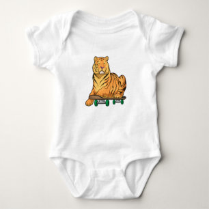 Tiger Skater Skateboard Baby Strampler