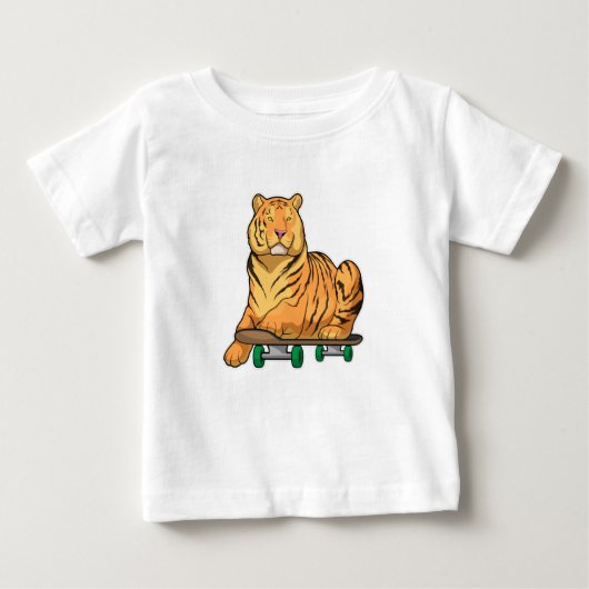 Tiger Skater Skateboard Baby T-shirt (Vorderseite)