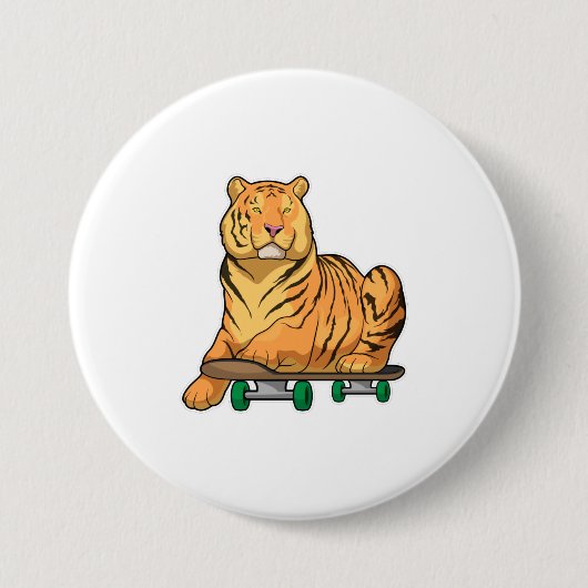 Tiger Skater Skateboard Button (Vorderseite)