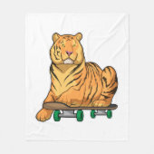 Tiger Skater Skateboard Fleecedecke (Vorderseite)