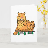 Tiger Skater Skateboard Karte (Gelbe Blume)