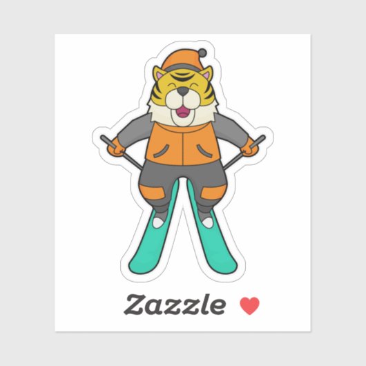 Tiger Skier Ski Aufkleber (Blatt)