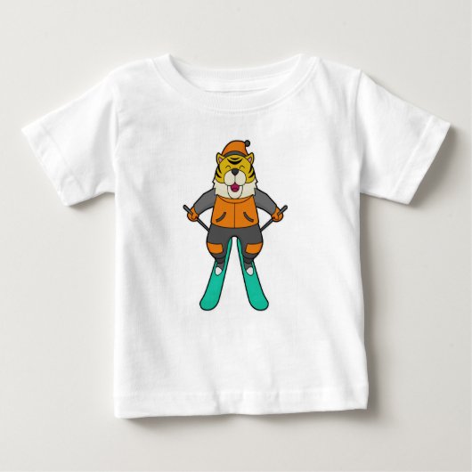 Tiger Skier Ski Baby T-shirt (Vorderseite)