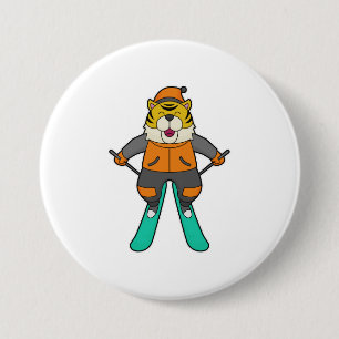 Tiger Skier Ski Button