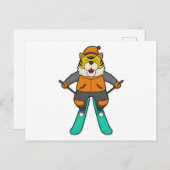 Tiger Skier Ski Postkarte (Vorne/Hinten)
