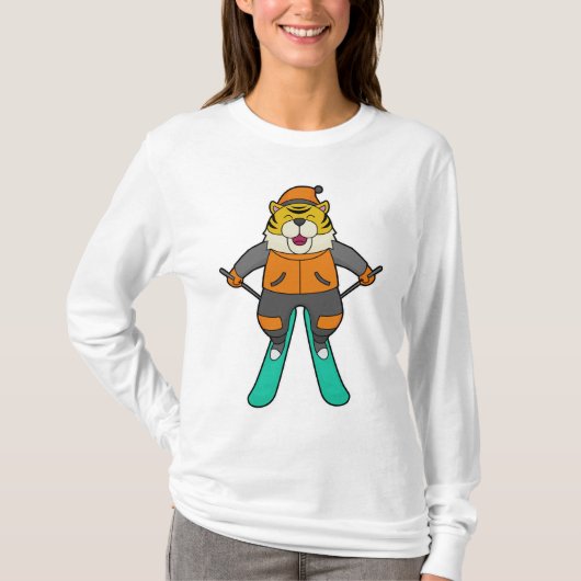 Tiger Skier Ski T-Shirt (Vorderseite)