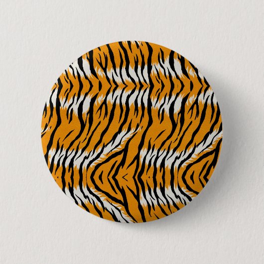 Tiger Skin Animal Print Design Button (Vorderseite)