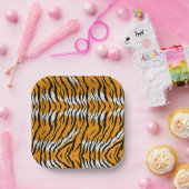 Tiger Skin Animal Print Design Pappteller (Party)