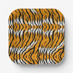 Tiger Skin Animal Print Design Pappteller