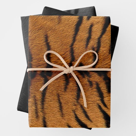 Tiger Skin Print in drei Farben Geschenkpapier Set (Beispiel)