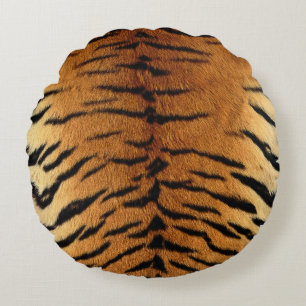Tiger Skin Print Rundes Kissen