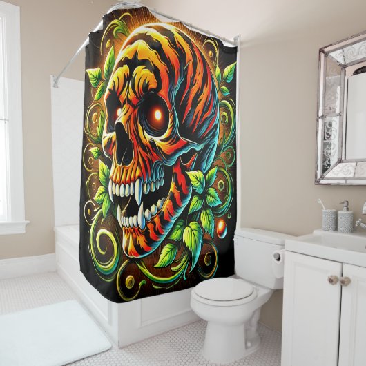 Tiger Skull Duschvorhang (Beispiel)